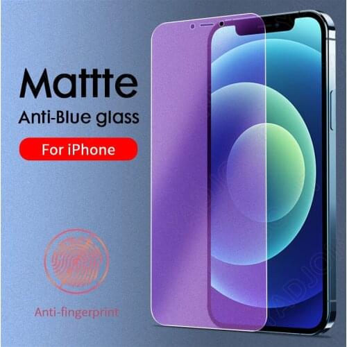 Anti Blue Light Matte Tempered Glass For iPhone 11 12 Pro Max mini Screen Protector For iPhone XS Max XR X 8 7 6 Plus SE Glass