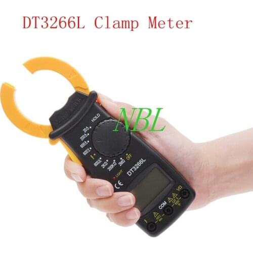 Mini Pocket Handheld AC/DC Digital Clamp Meter DT3266L Voltage Current Resistance Tester Multimetro with Test Leads Multimeter