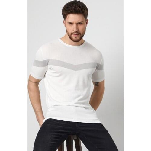 Mens Slim Fit Cotton T-shirt White Casual Modern Fashion Design