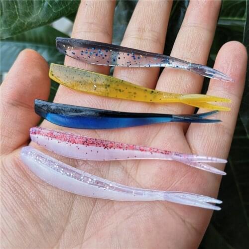 Swolfy 75pcs 1.25g 70mm Soft Fishing Lure Pesca Peche Tackle Wobblers Fish Lures Carp Leurre Souple Soft baits