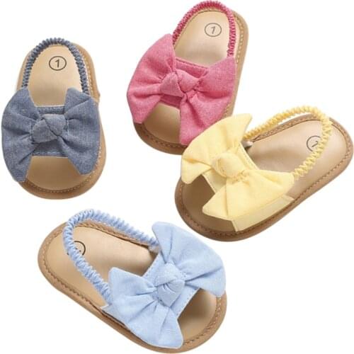 0-18M Summer Newborn Baby Girls Boys Sandals Shoes Butterfly Flat With Heel Soft Cork Shoes 4 Colors