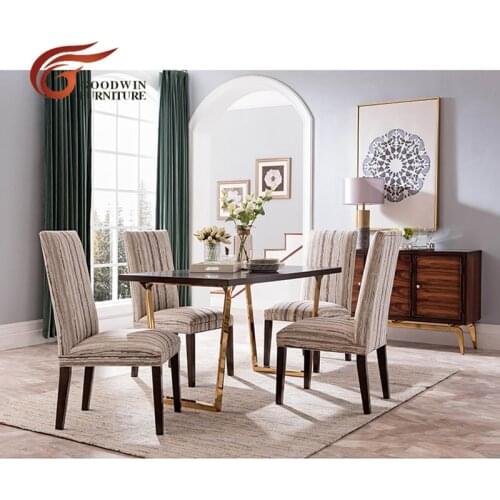 Modern style dining table set 4 chair luxury cabinet Ensemble de table à manger de style moderne avec 4 chaises de luxe WA427