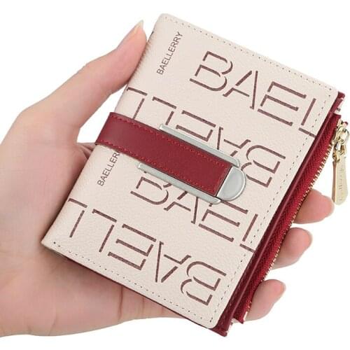 2021 New Fashion Trend Womens Short Wallet Multi Card Designer Series Letter Printing Card Bag Zero Wallet
