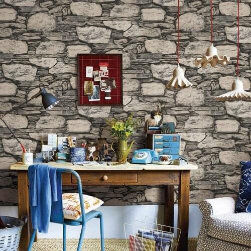 Beibehang Antique Stone Brick Wallpaper Chinese Nostalgic Restaurant TV Backdrop Retro Nonwovens Wallpapers