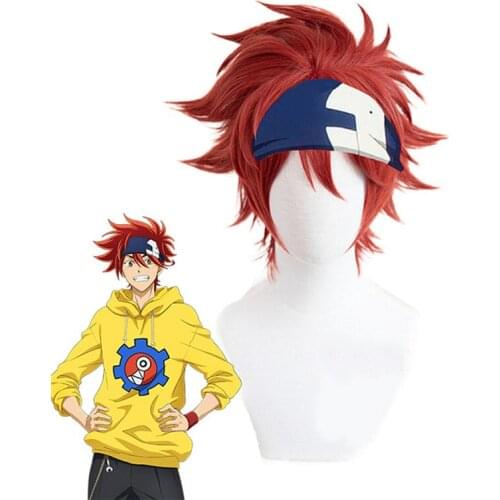 SK∞ Reki Kyan Cosplay Wig SK8 the Infinity Cosplay Wigs Red Short Men Wigs with Bangs Heat Resistant Synthetic Hair + Wig Cap
