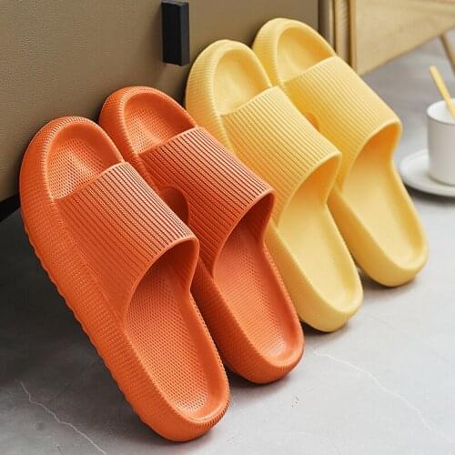 Women Thick Platform Slippers Summer Beach EVA Soft Sole Slide Sandals Leisure Men Ladies Indoor Bathroom Anti-slip Shoes