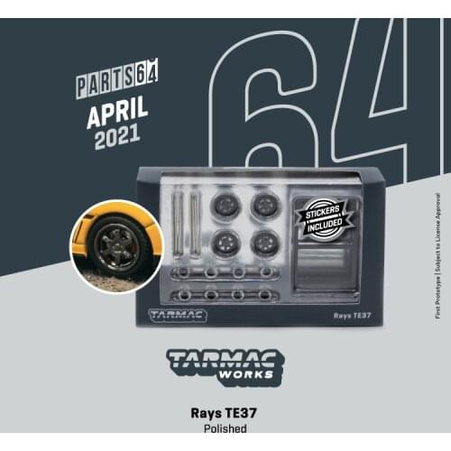 Tarmac Works 1:64 Rays TE37 Polished for Model Car