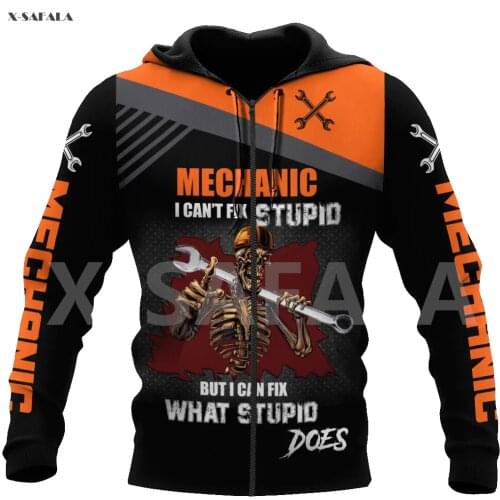 I_CAN_FIX_WHAT_STUPID Lineman Mechanic 3D Over Printed Hoodie Man F61 Women Unisex Outwear Zipper Pullover Sweatshirt Casual