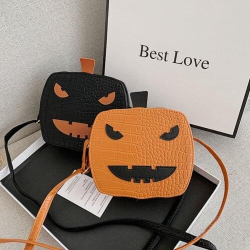 Women Pumpkin Handbag Halloween Candy Bag Little Devil Shoulder Messenger Bag Purse Handbag Lightweight Unique Design Backpack