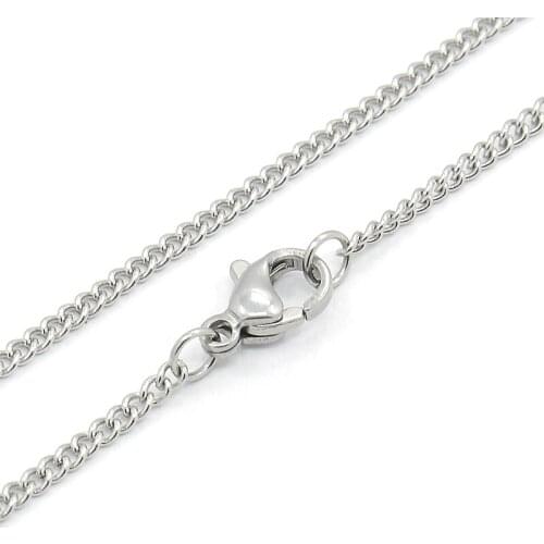 10PCS Womens 304 Stainless Steel Twist Chain Necklaces, with Lobster Claw Clasps, Stainless Steel Color, 17.7"