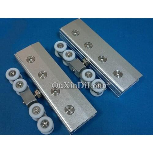 1PCS Aluminum Alloy Glass Door Hanging Wheels Load Bearing 100KG Sliding Door Pulley Hanging Track Pulley No Drilling GF566