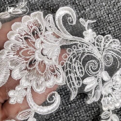 10pieces/5pair Lace Flower Flower Stickers Mirror Flowers Wedding Dress DIY with Fashion Patch 26CM*12.5CM RS2924