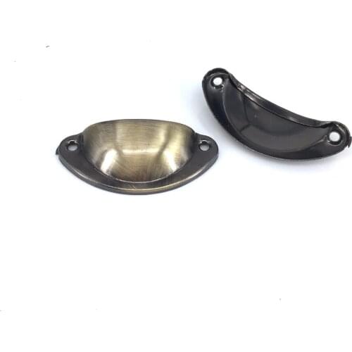 10PCS 50*20mm Mini Metal Shell Pull Handles Jewellery Box Wooden Box Drawer Cabinet Door Handle Antique Furniture Knobs