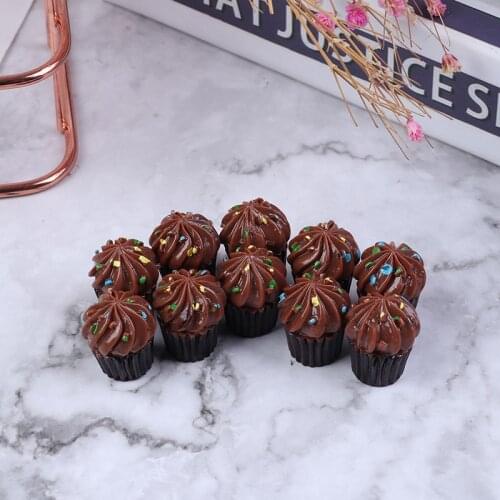 10PCS Resin Flat Back Flatback Cabochon Kawaii Miniature Fake Food Cake DIY Craft Decoration For Dollhouse Child Kitchen Toys