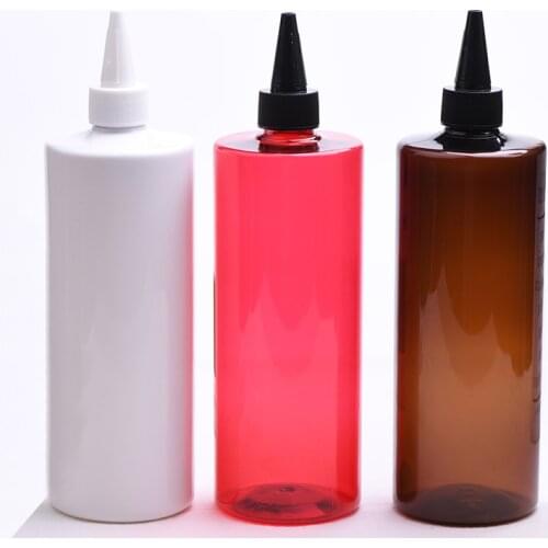 12pcs 500ml Empty Cosmetic Bottles Screw Caps,Refillable Liquid Plastic Container For Shampoo Lotion Flower Water Travel Size
