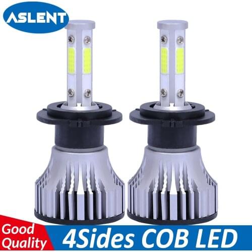 2pcs New 4Sides LED H4 H7 H1 H3 Car LED Headlight Bulbs Auto Light HB3 HB4 9007 HB5 Fog lights H11 H8 H9 9005 9006 Headlamps COB