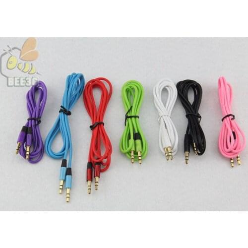 3.5mm soft TPE round audio cable cord Car Aux Extension Cable 120cm for mp3 phone colorful cheapest good 1000pcs in stock