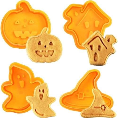 3D Halloween Cake Mold Broom Pumpkin Frog Witch Silicone Fondant Soap Cupcake Candy Chocolate Decoration DIY Cake Baking Tools