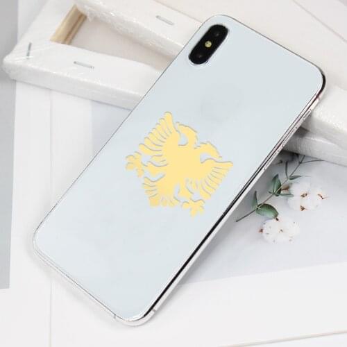 41003# 60*60 mm Albanian Eagle cool 5D nickel metal decal car stickers for Car Styling Laptop phone