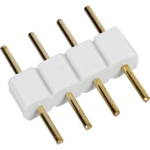 Top quality 5 Pcs Male to Male 4 PIN RGB Wire Connectors White for LED Strips