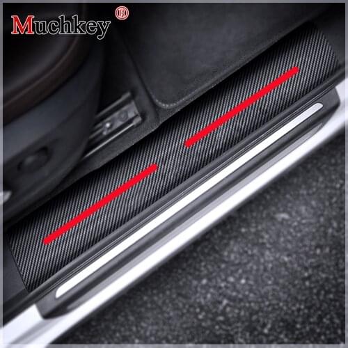 Car-Styling For Fiat 124 Spider 2017 2018 Car Door Sill Plates Stickers Scuff Plate 4D Carbon Fiber Sticker