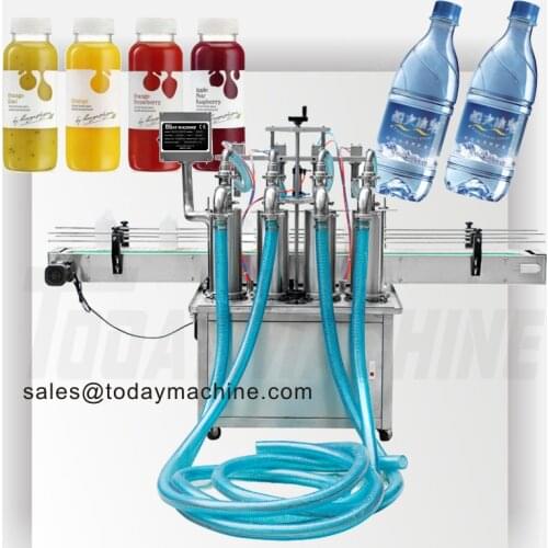 Liquid Filling Liquid Bottle Machine Automatic 4 Heads Liquid Round Bottle Rotary Filling And Sealing Machine