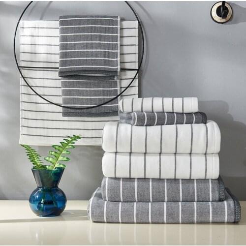 BaiHua Bathroom Cotton Hand Face Towels for Adult White Brown Grey Terry Washcloth Travel Sport Towel