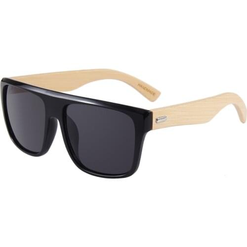 CONCHEN Sunglasses Men Handmade Wooden Sun glasses Women Bamboo Square Frame Vintage Fashion Glasses