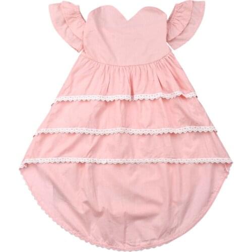 Girl Clothes Toddler Kids Baby Girl Lace Dress Lace Ruffle Party Bridesmaid Pageant Dress 2 Colours