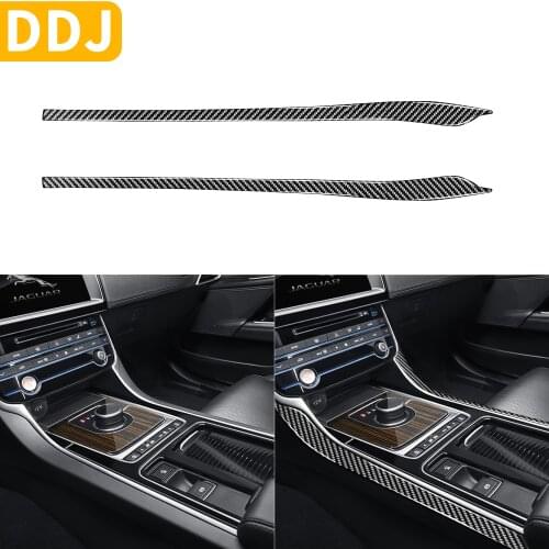 For Jaguar XE XF X760 X260 Interior Carbon Fiber Decorative Accessories Center Control Gear Box Cupholder Trim Strips Sticker