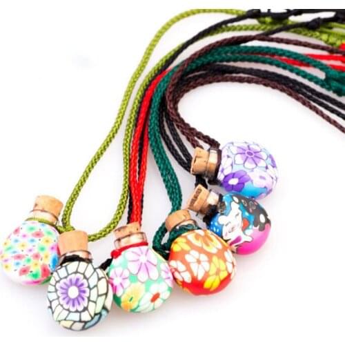 Soft Ceramics Perfume Bottle Polymer Clay Bottle Aromatherapy Refillable Bottles Wooden Cover Aroma Vials 25pcs/lot