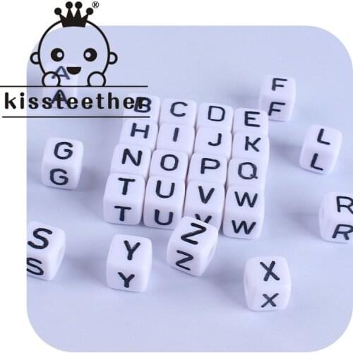 Kissteether 100pcs/Lot 10mm Acrylic Spacer Beads Letter Beads Square Alphabet Beads For Jewelry Making DIY Handmade Accessories