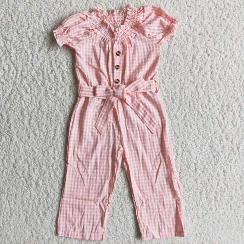 New Arrival Baby Girls Romper Cute Spring One Piece Clothing Woven Short Sleeve Jumpsuits
