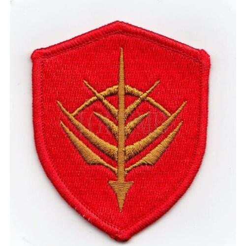 Red background gold design 100%Embroidery Gundam Neo Zeon hamankarn Military Tactical Morale Embroidery patch Badges