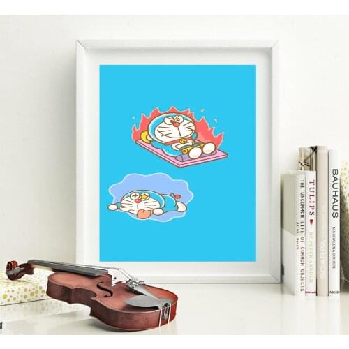 Beauty Doraemon Print Classic Movie Pictures Canvas Painting Poster And Print Wall Pictures Print For Kids Room Decoration
