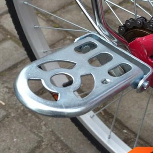 None Metal Folding Extension Rear Foot Pedal for Bike Electric Car Childrens Feet lding Test Pedals Silver 10*6.5*0.2cm