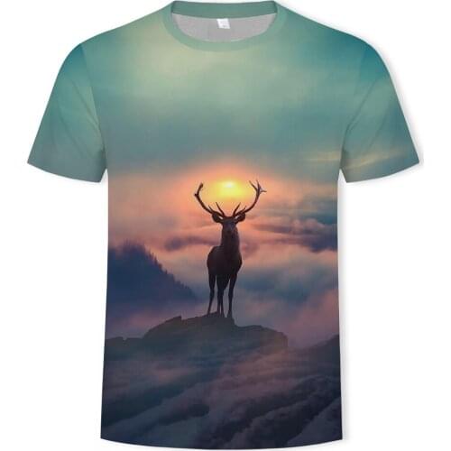 2020 nature 3D printing night sky starry sky trees landscape mens T-shirt casual summer O-neck top men