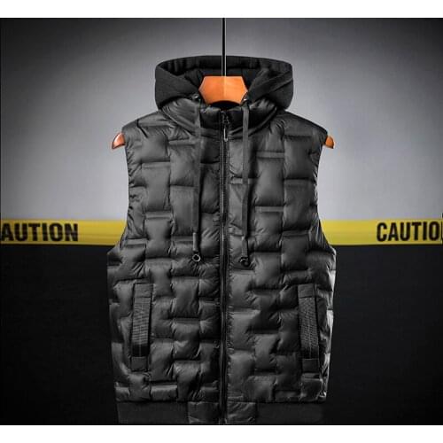 Puffer Jacket 2021 Fall Winter Men Clothing Brand Hooded Vest Jackets For Mens Style Quilted Coats Korea Fashion Plus Size Coat