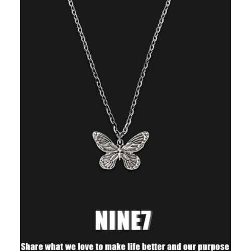 2021 New Hip-hop Style Titanium Steel Butterfly Necklace Pendant for Woman Man Lovers Necklace Gift Butterfly Necklace Jewelry
