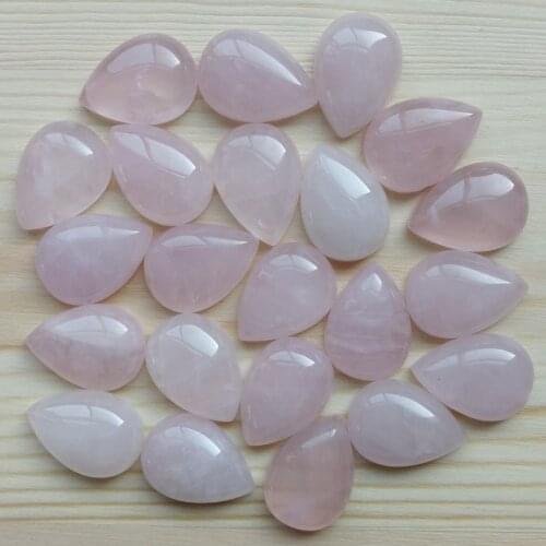 Wholesale 13x18mm pink crystal natural stone teardrop beads NO HOLE CAB CABOCHON 50pcs for jewelry accessories Free shipping
