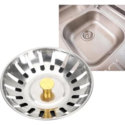 Waste Catcher Drain Kitchen Accessories Stainless Steel Waste Plug Kitchen Sink Strainer Stopper Bathroom Hair Catcher 1PC