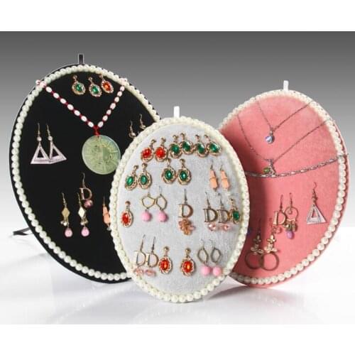 Oval Earrings Ear Studs Necklaces Organizer Jewelry Display Holder Stand Rack Jewelry Pendant Necklace Display Holder Rack