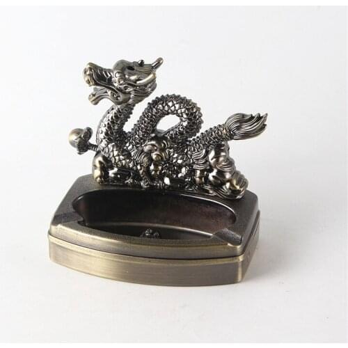 New type resin metal ashtray Dragon model ashtray with lighter dual purpose cigarette accessories