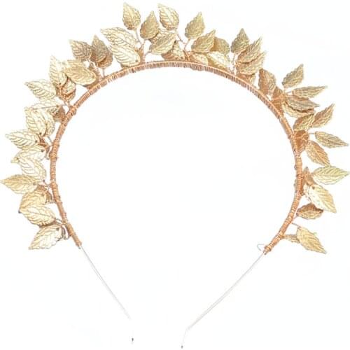 Baroque Leaf Hair Hairbands Gold Metal Leaf Greek Hair Band Tiara Bridal Wedding Hair Accessories For Women Headpiece