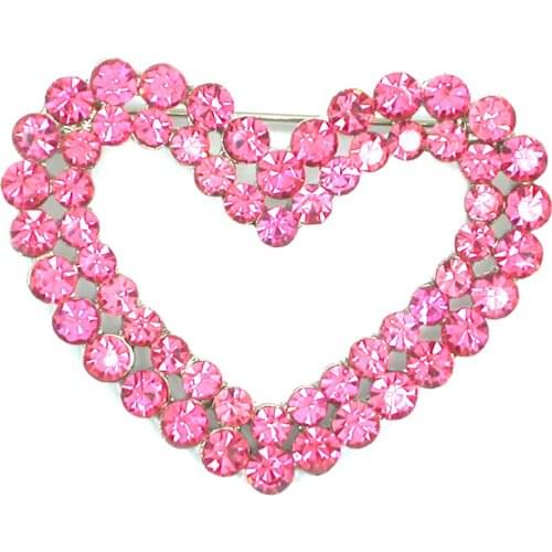 A variety of color Rhinestone Heart-shaped Brooches Valentines Day Mothers Day Holiday Brooch pins Gift