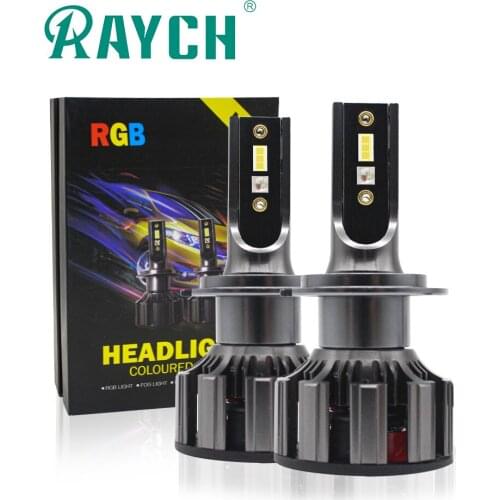 Raych LED Headlight Car Kit Musical RGB Color Changing LED Car Bulb 5202 880/881/H27 9004 HB3 9005 HB4 9006 9012HIR2 LED H7