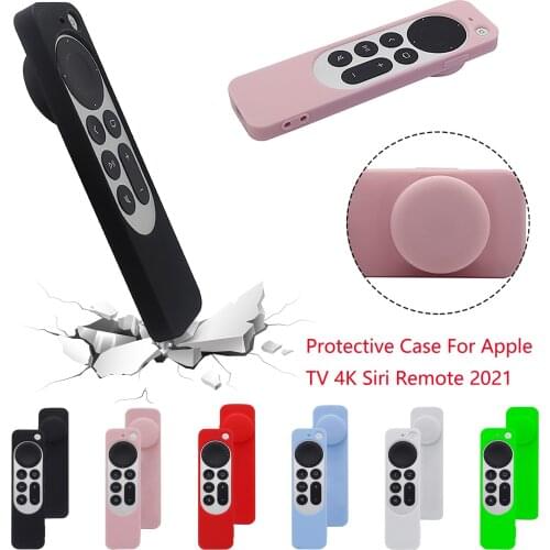Silicone Remote Case For Apple TV 4K Remote Control Protective Shell Shockproof Remote Case For Airtags 2-in-1 Protective Cover