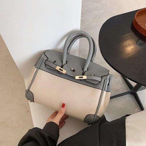 Crocodile bag womens bag autumn / winter tide color contrast versatile large capacity Portable Single Shoulder Messenger Bag