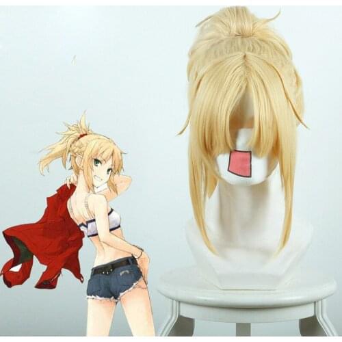 High Quality Anime Fate/Apocrypha Mordred Wig Heat Resistant Sythentic Hair Cosplay Costume Wigs