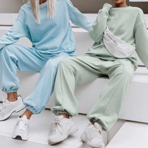 Women Elegant Solid Sets For Women Warm Hoodie Sweatshirts And Long Pant Fashion Two Piece Sets Ladies 2021 outif jumpsuit